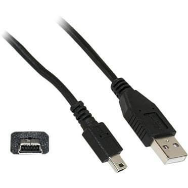 Allcecase USB Cable Adapter 2 in 1 USB 2.0 Male to Mini 5pin Male Length: 80 cm Black USB Male Cable 